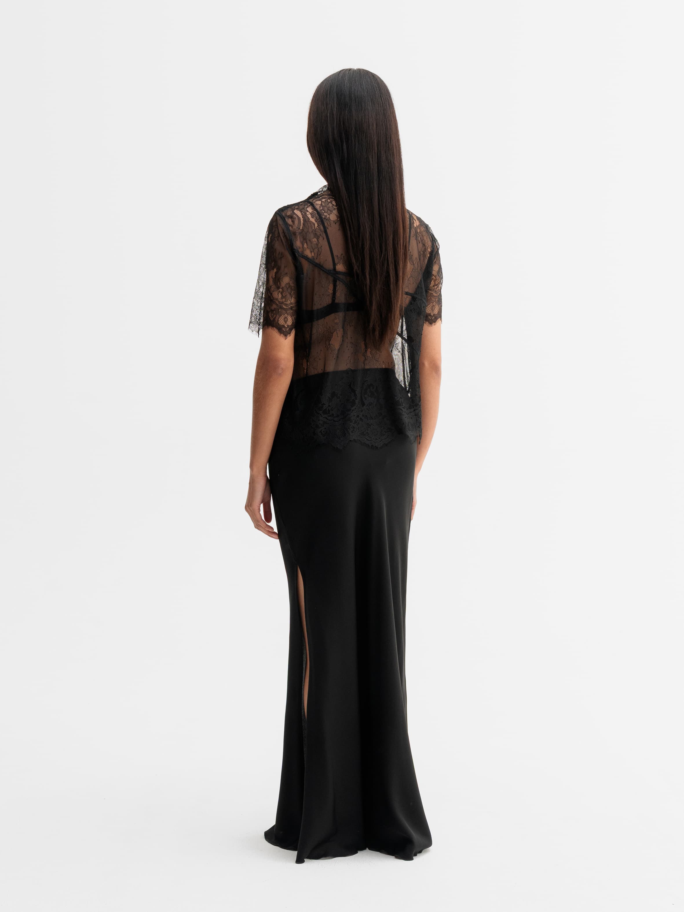 Edina lace tee black