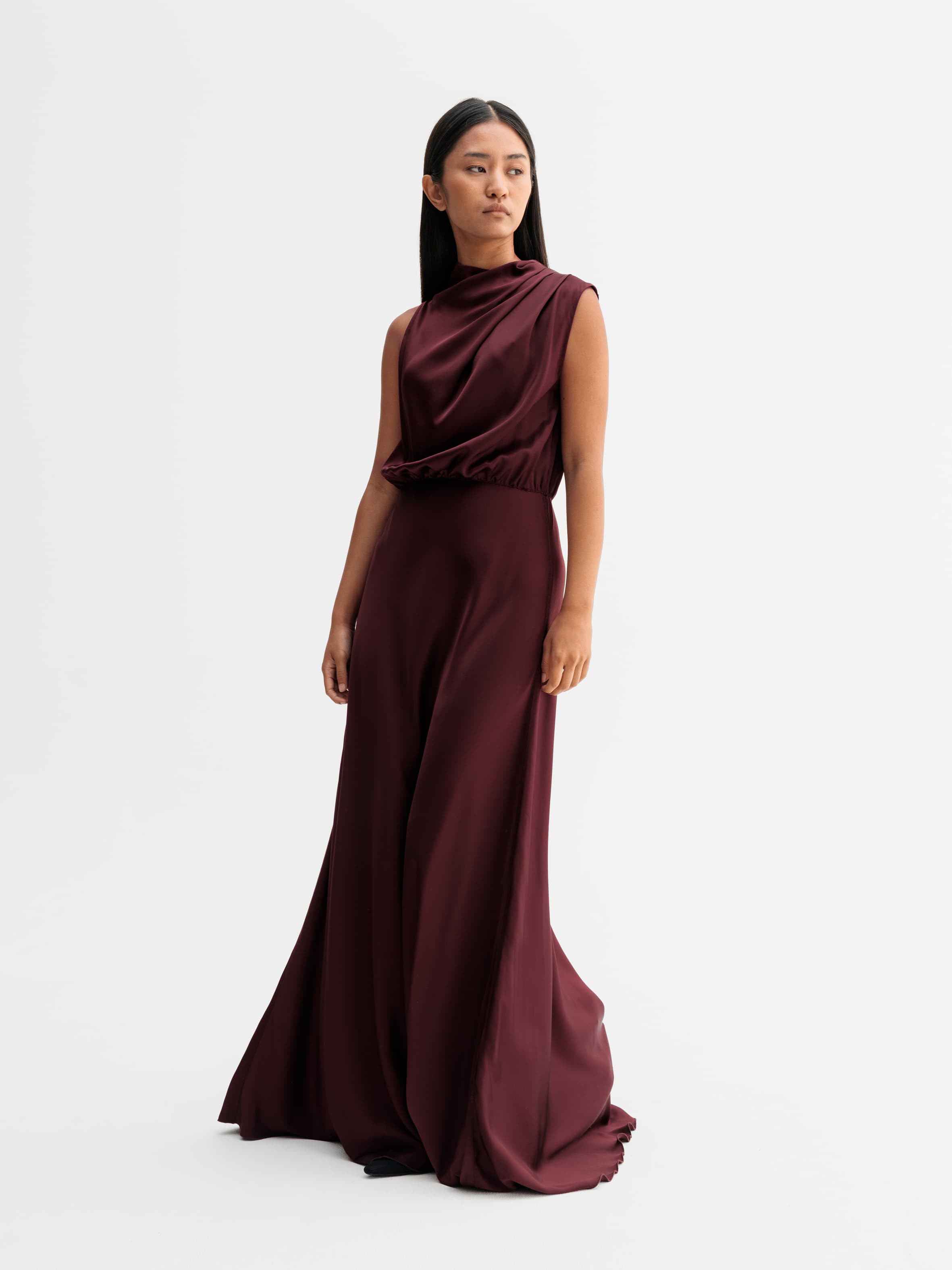 Eli satin dress burgundy