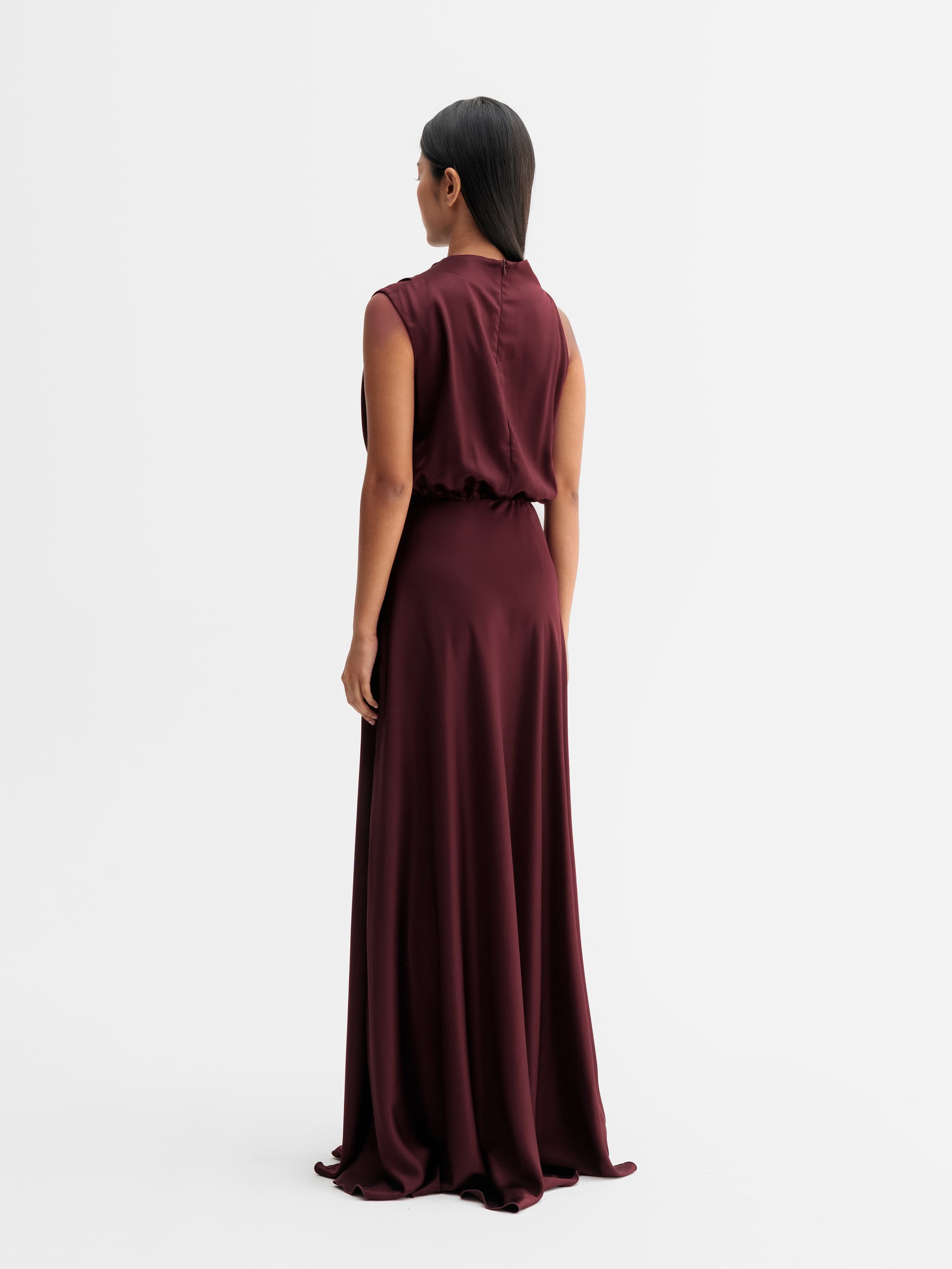 Eli satin dress burgundy
