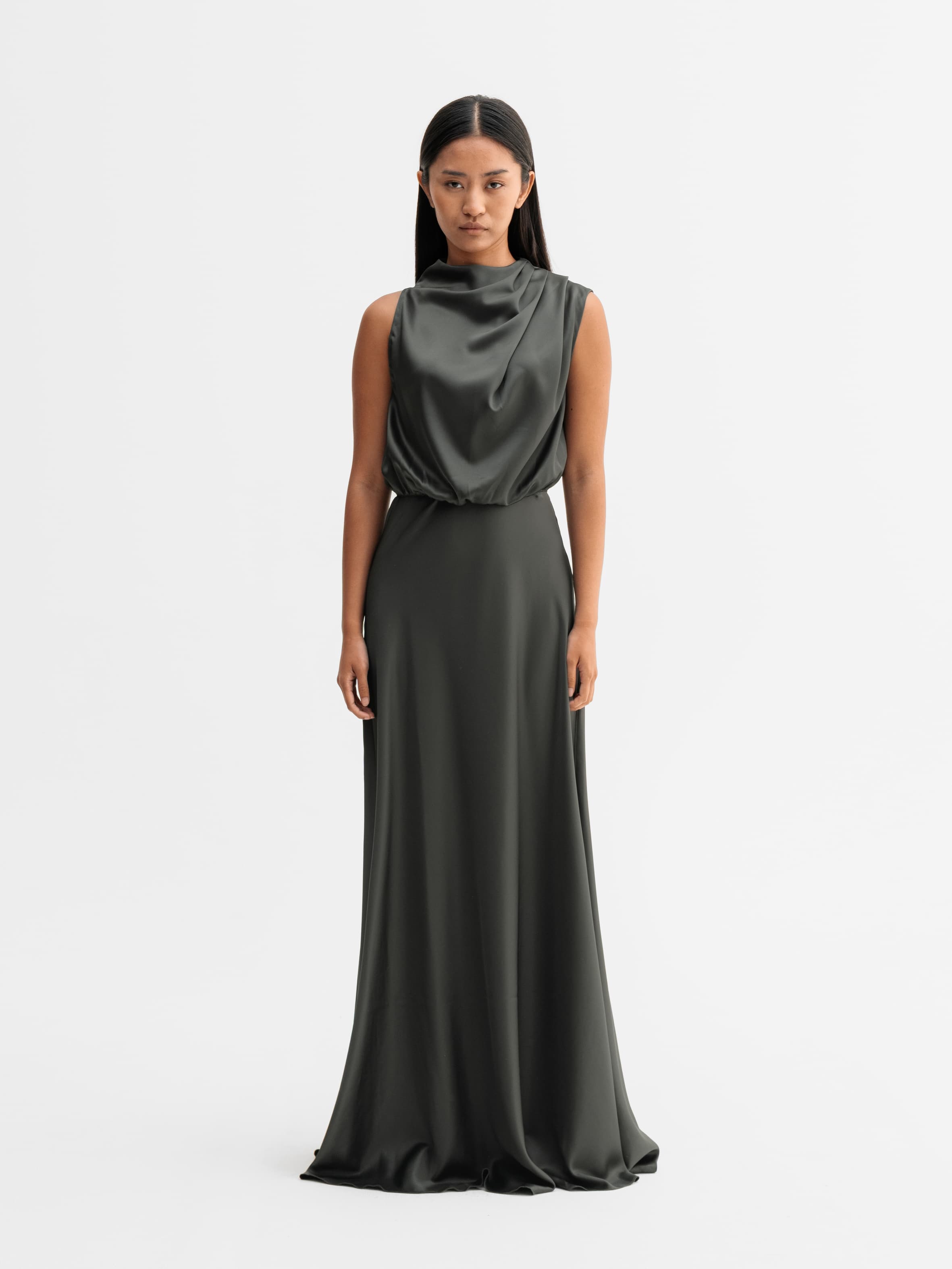 Eli satin dress wood