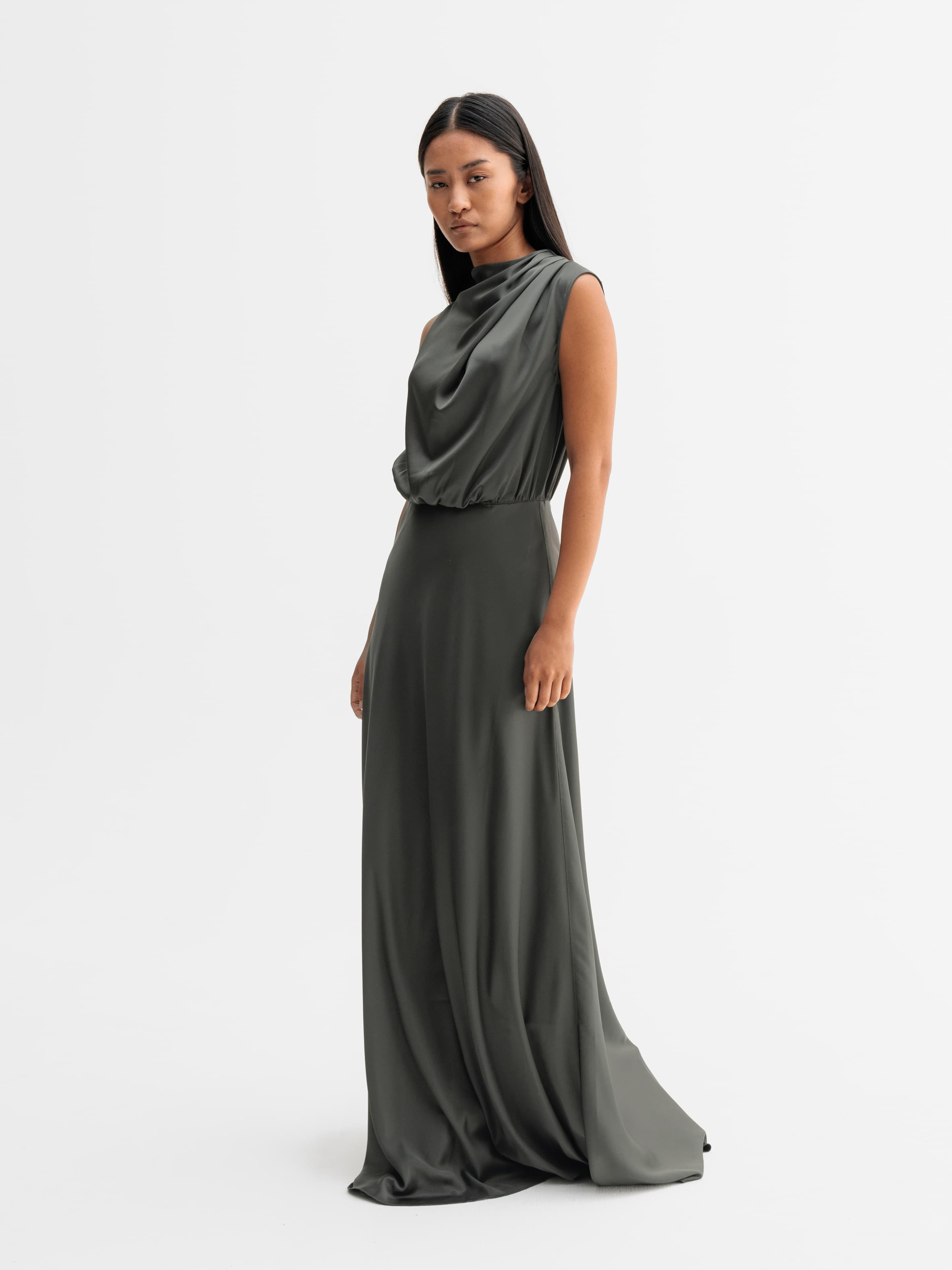 Eli satin dress wood