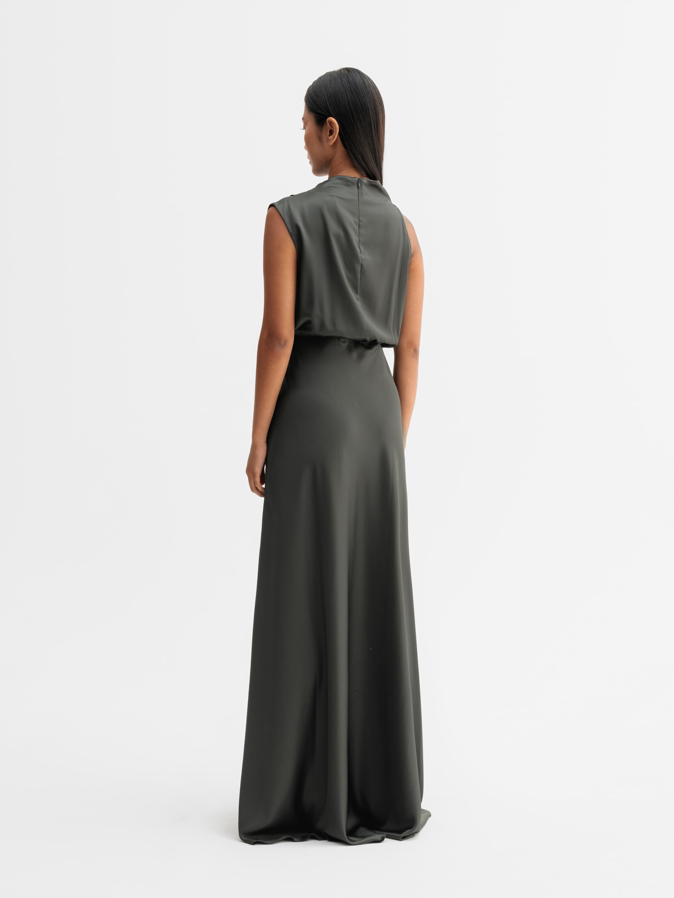 Eli satin dress wood