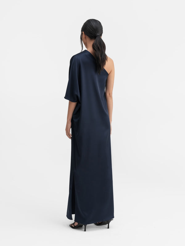 Ella satin dress midnight blue