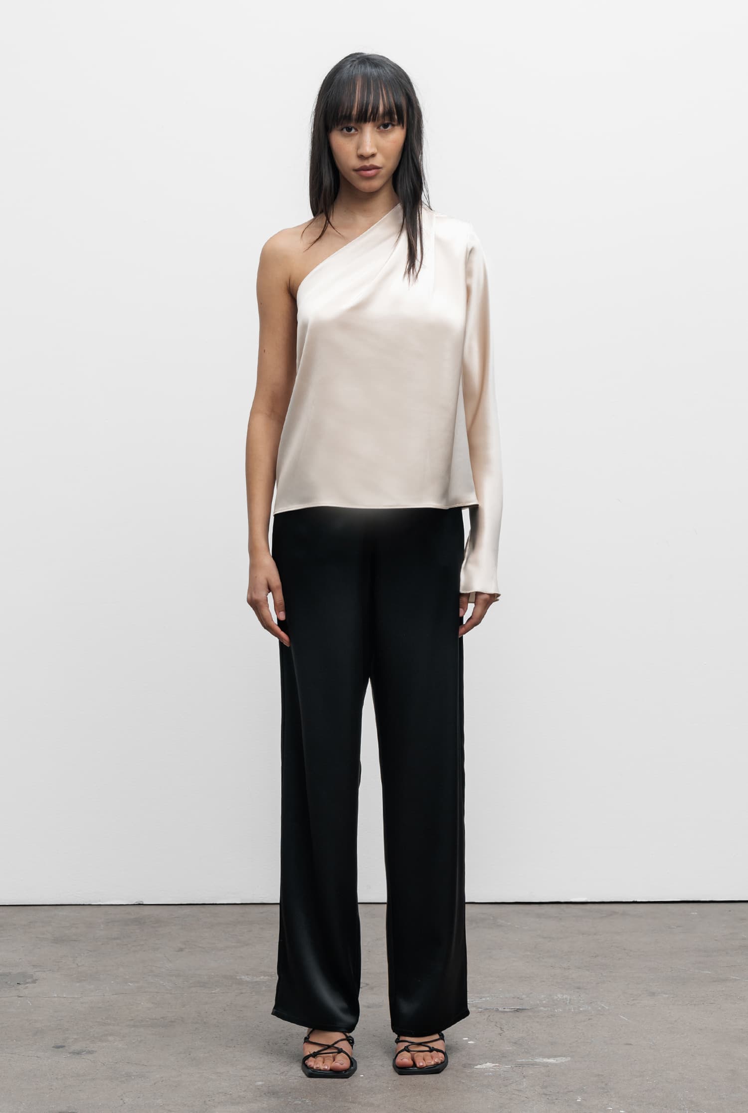 Elle satin blouse cream