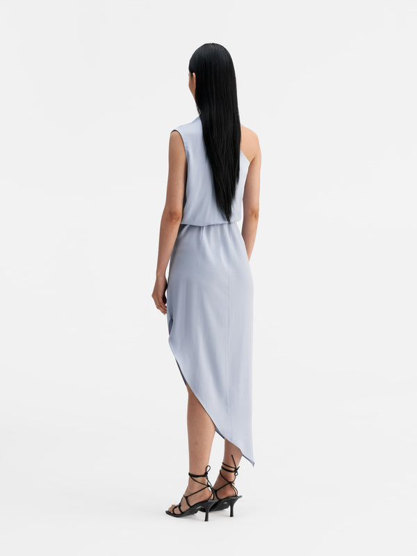 Back view of Ahlvar Gallery Elle dress denim blue
