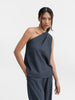 Elle linen tank blue grey