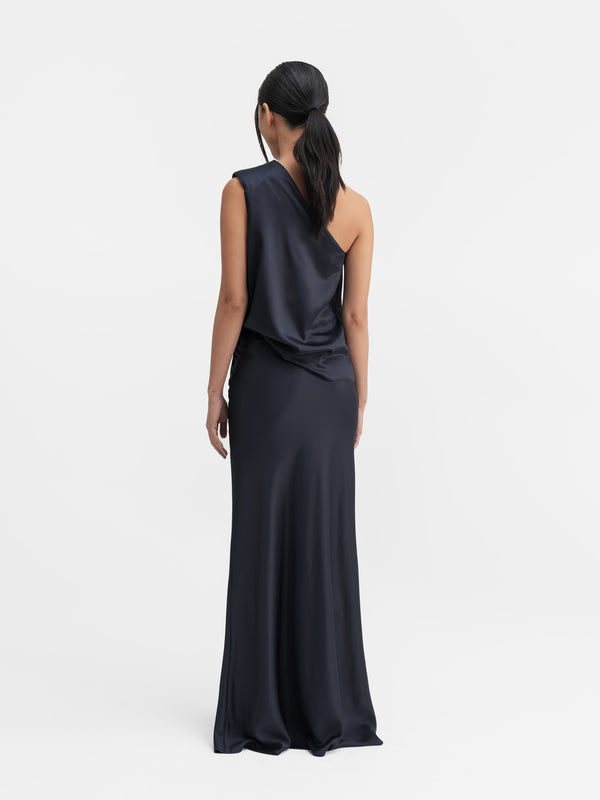 Elle satin tank blue grey