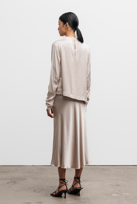 Faye silk blouse greige