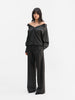 Gigi no shoulder check shirt dark grey