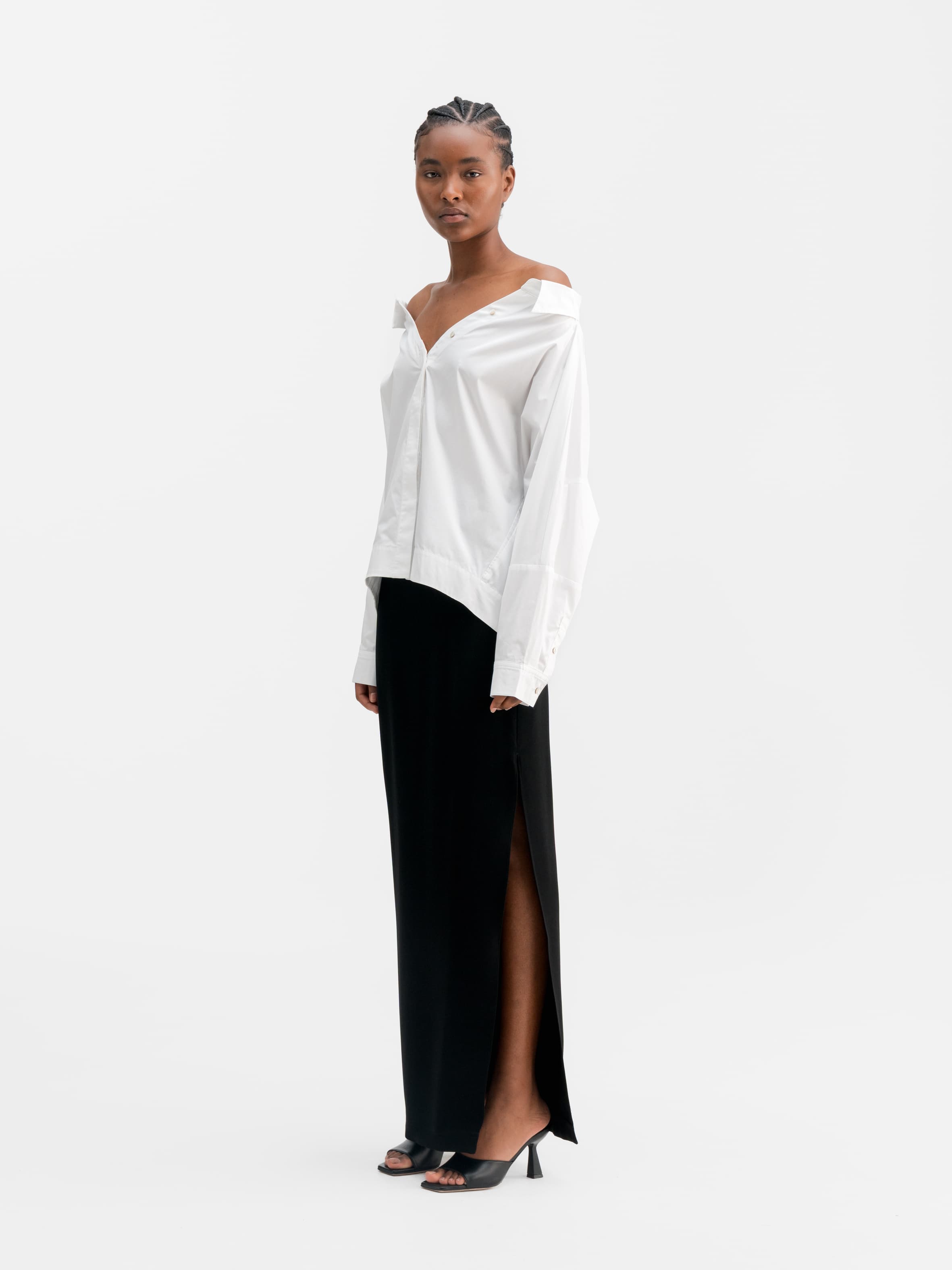 Gigi no shoulder shirt white