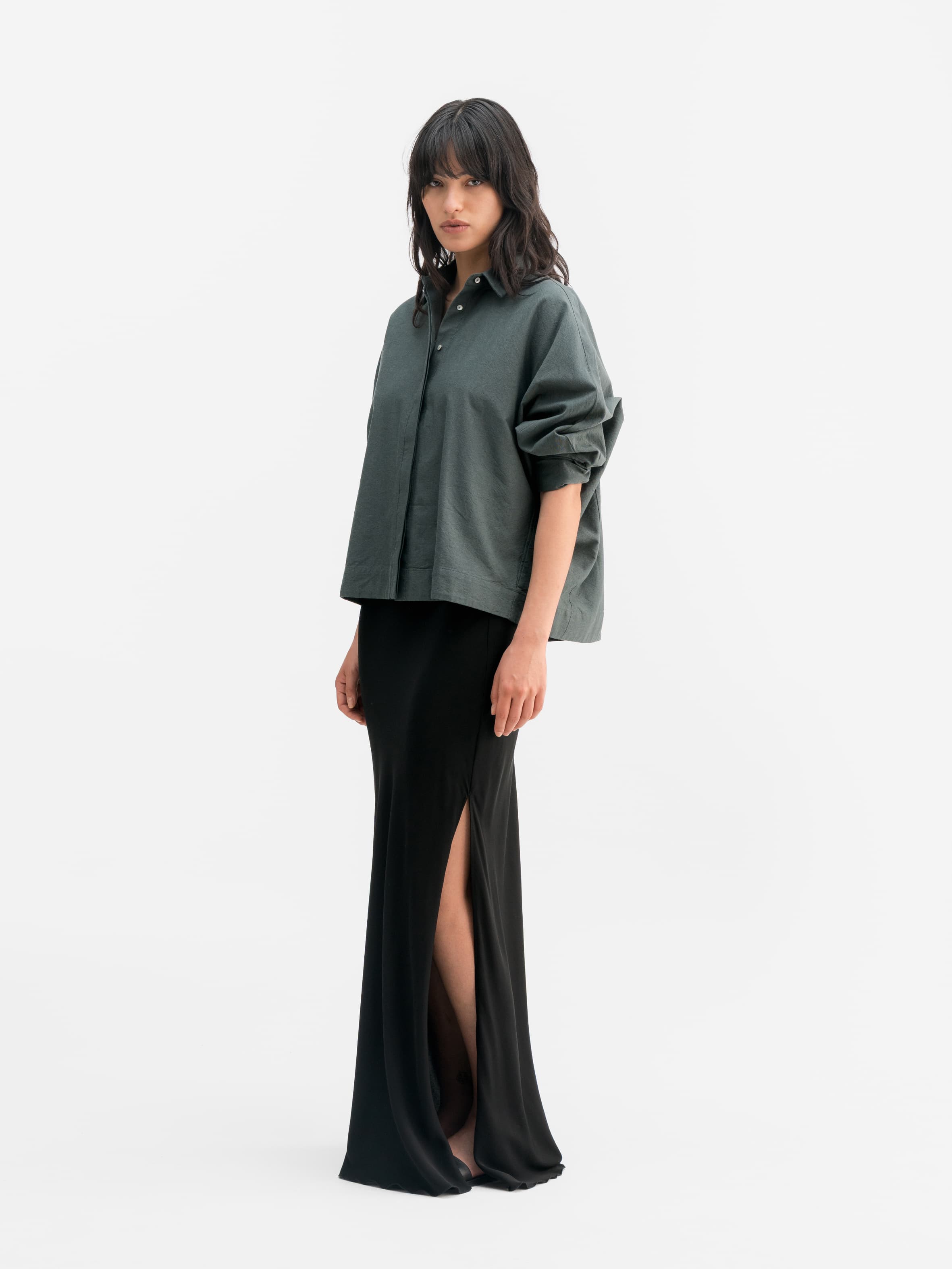 Gigi oxford shirt dark military
