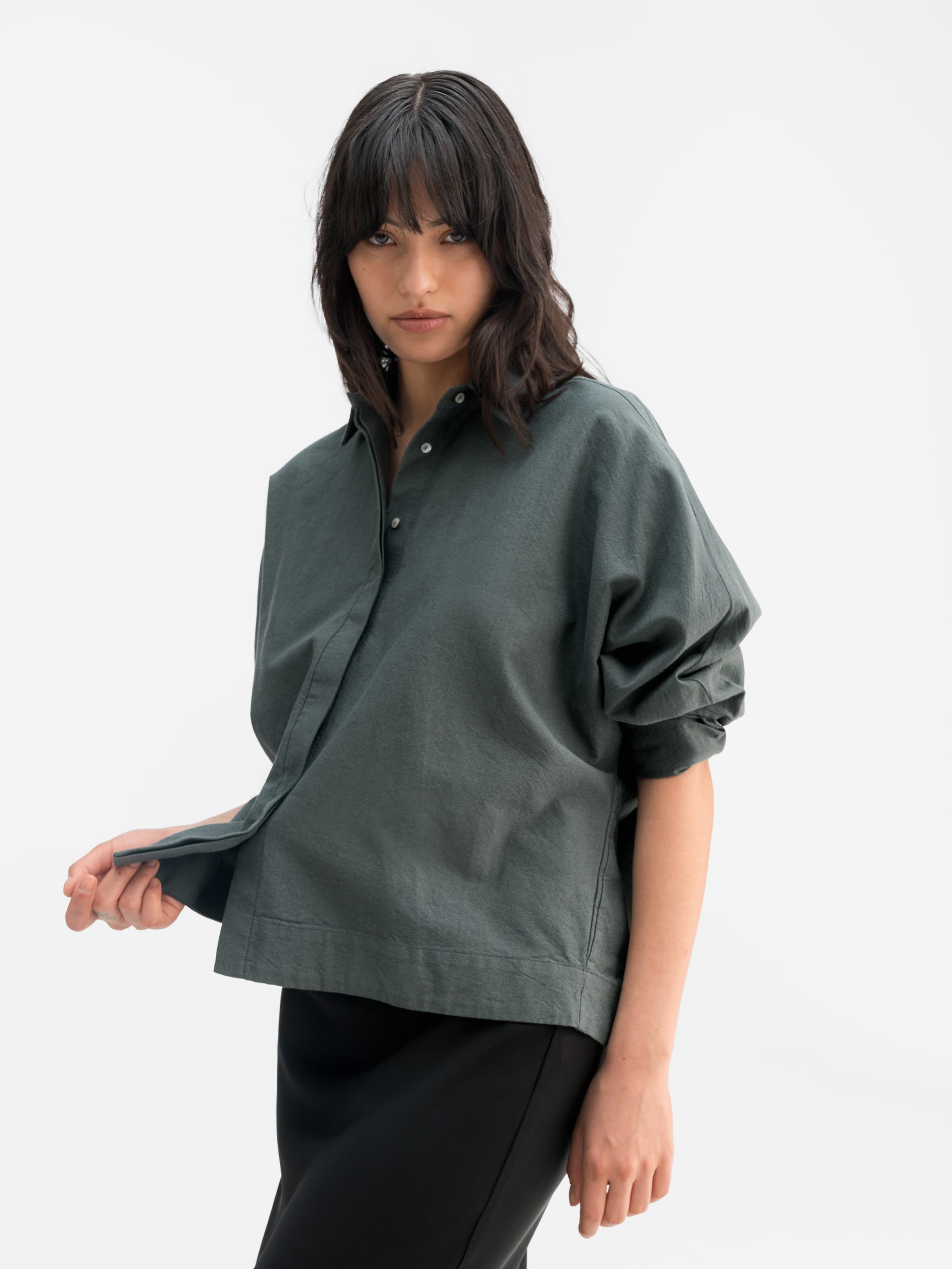 Gigi oxford shirt dark military