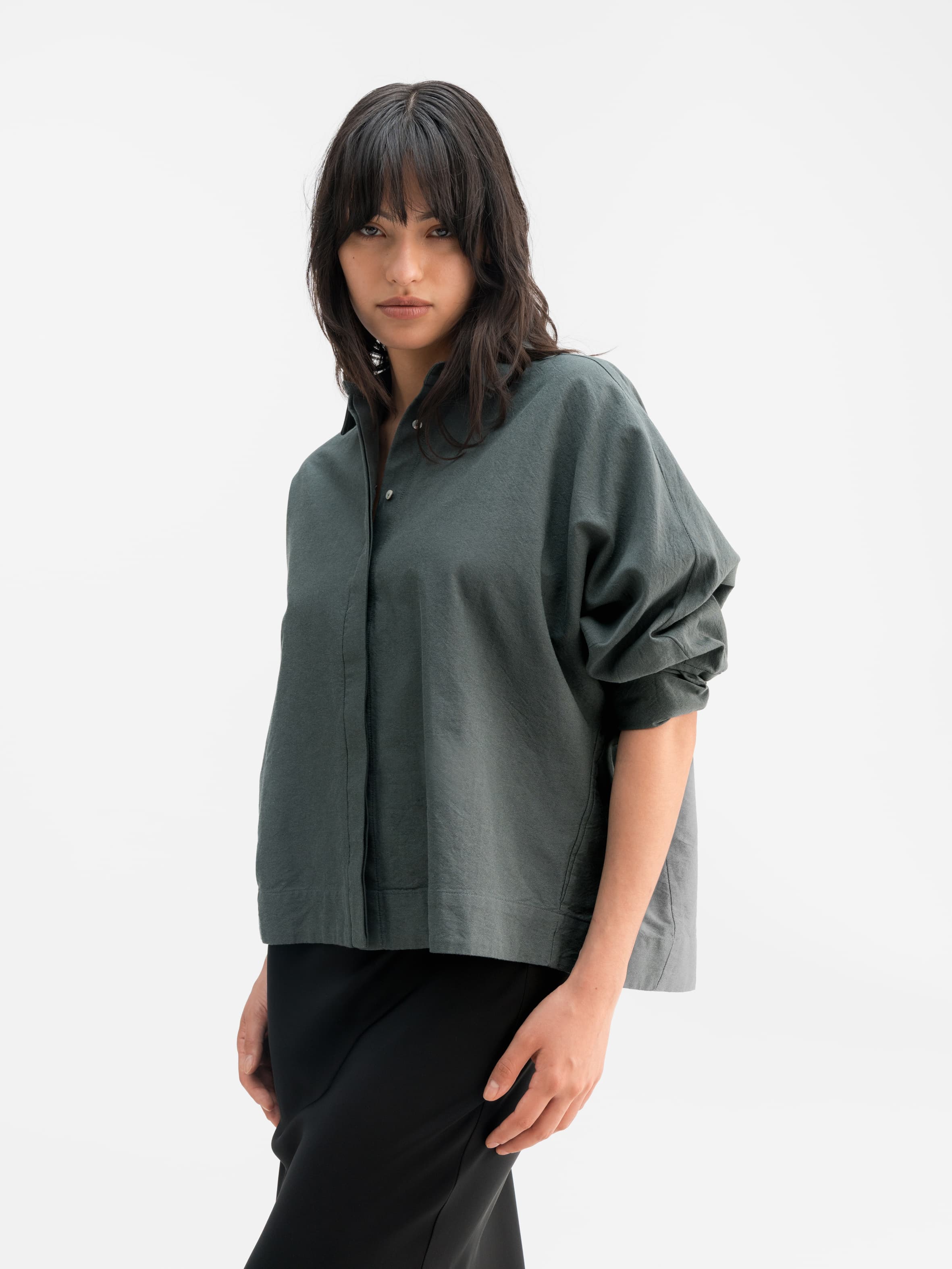 Gigi oxford shirt dark military