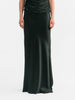 Hana long logo satin skirt deep forest