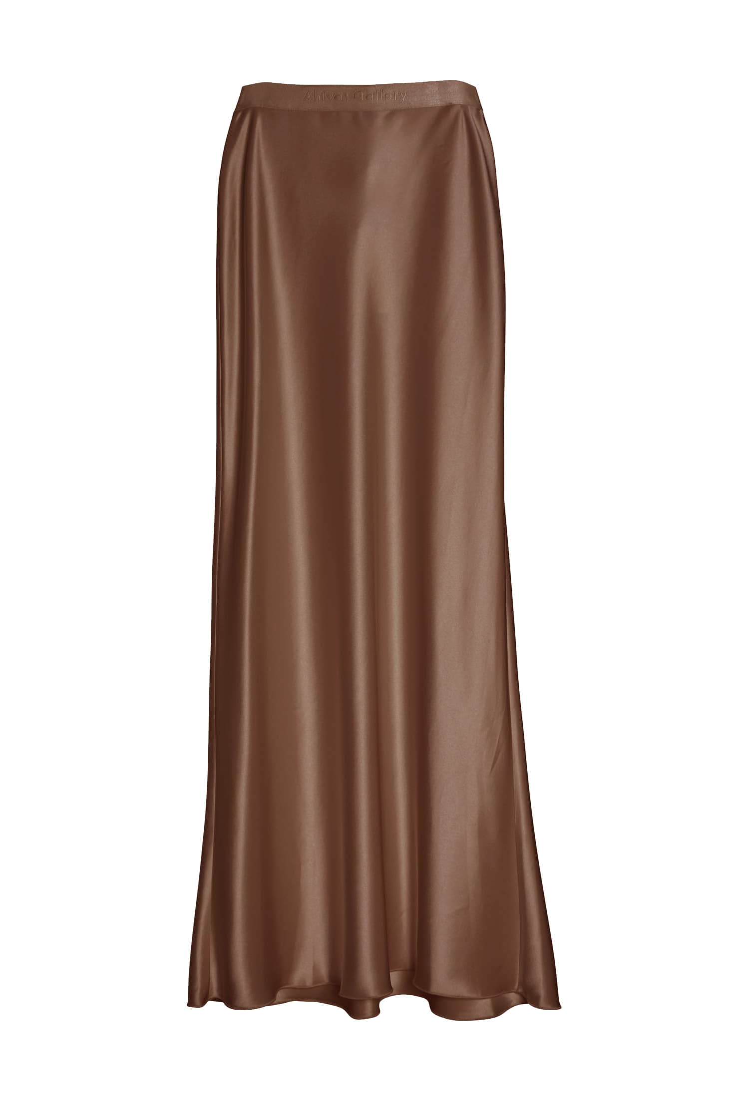 Hana long logo satin skirt sand