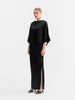 Hana long snake pencil skirt black