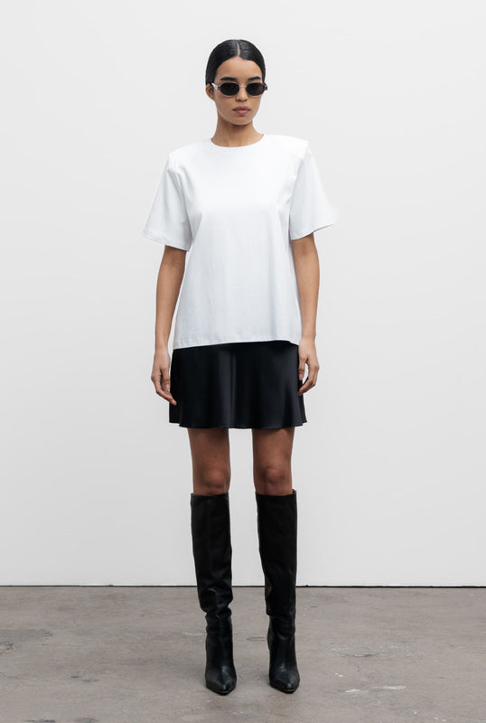 Hana silk short skirt black