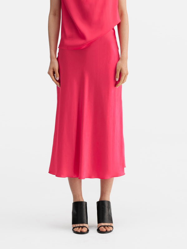 Hana satin silk skirt bubblegum