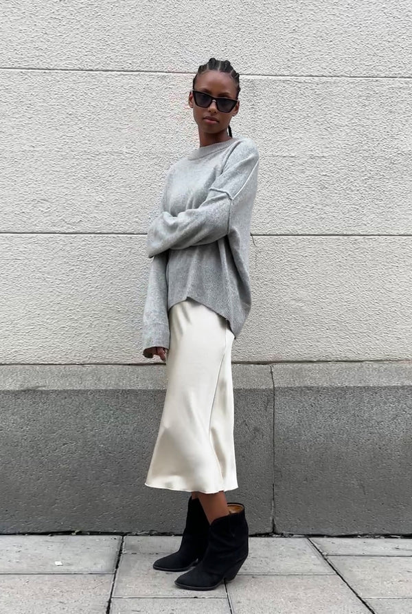 Hana silk skirt cream