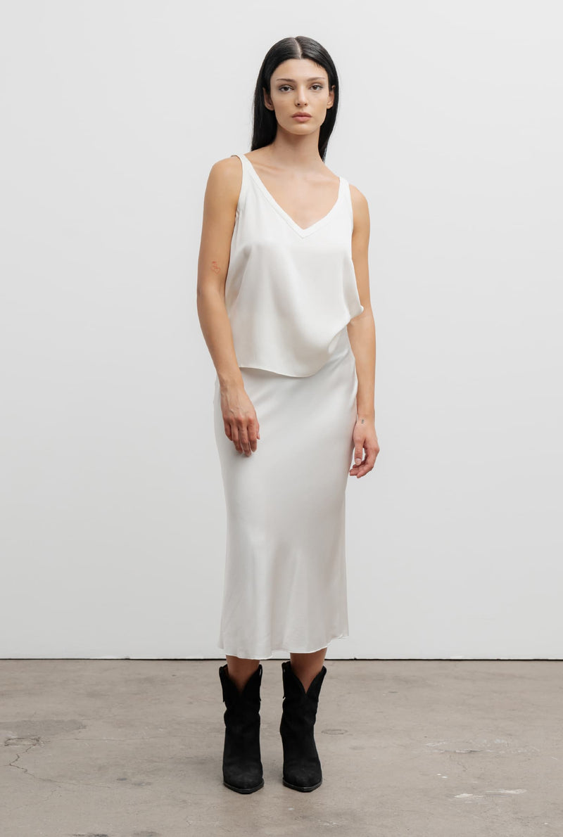 Hana silk skirt off-white