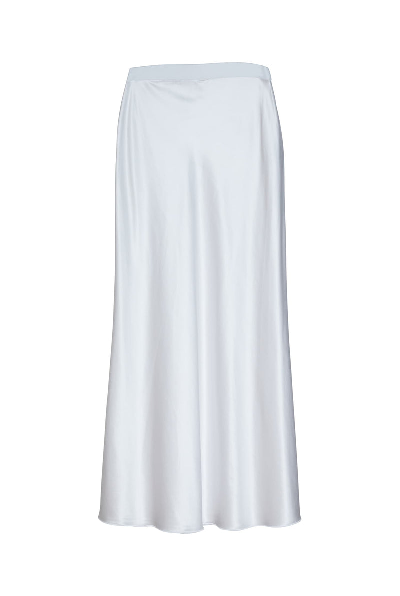 Hana silk satin skirt optic white