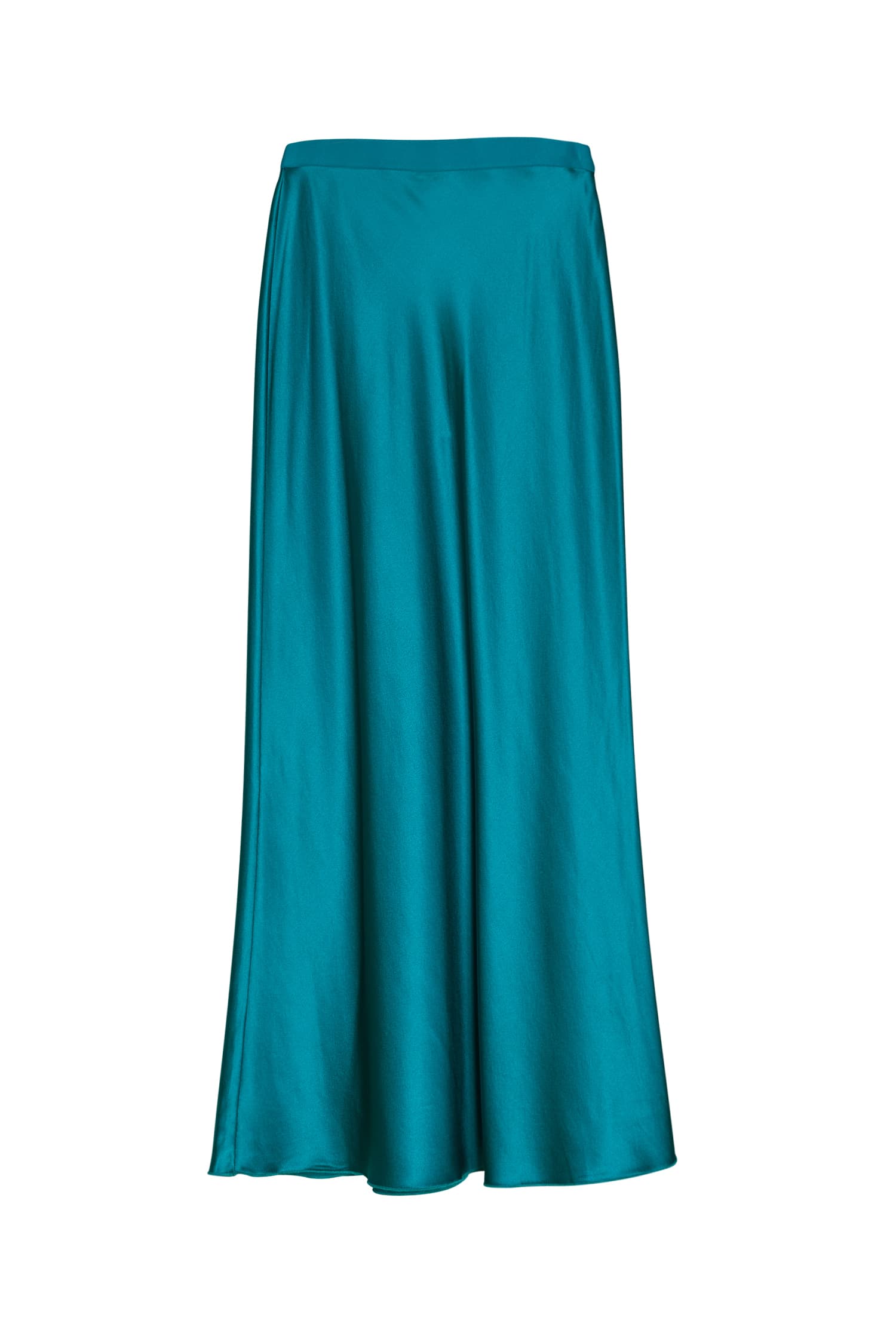 Hana satin silk skirt petrol
