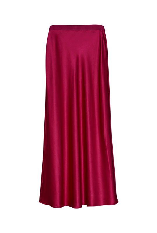 Hana satin silk skirt raspberry