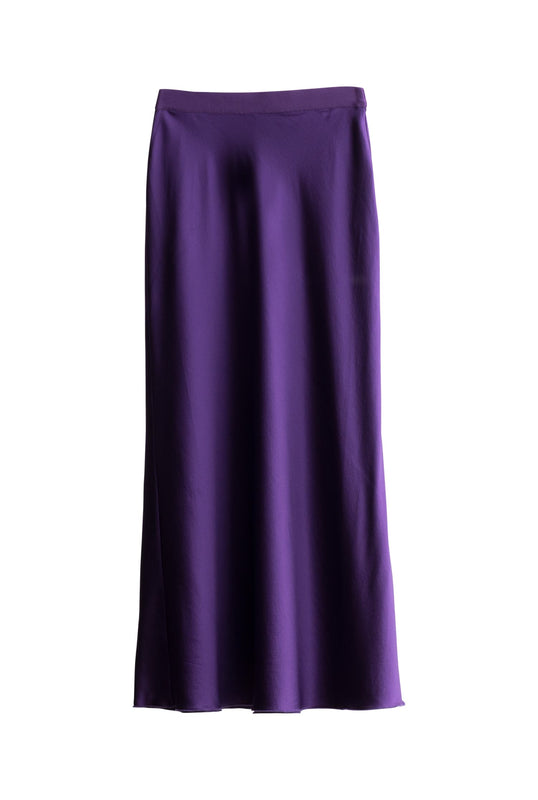 Hana satin silk skirt violet