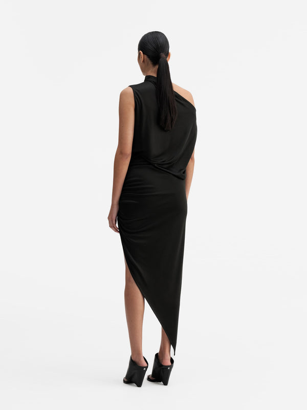 Back view of Ahlvar Gallery Hema jersey skirt black