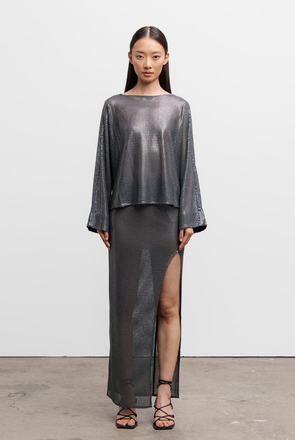 Hida sequin skirt dark grey