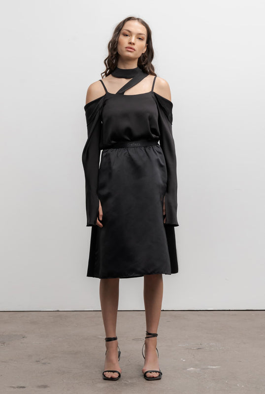 Hinata silk blouse black