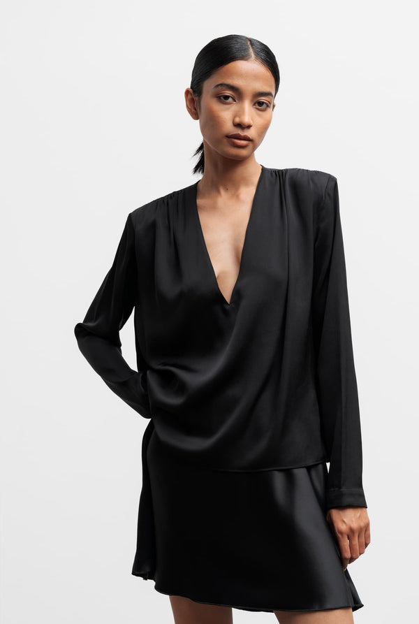 Jada silk blouse black