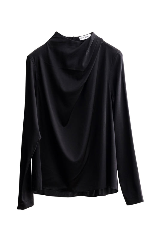 Jade satin blouse black