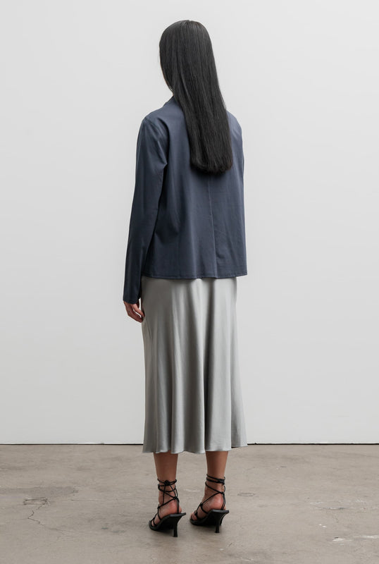 Jade jersey blouse blue grey