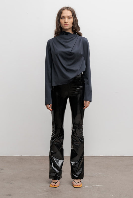 Jade jersey blouse blue grey