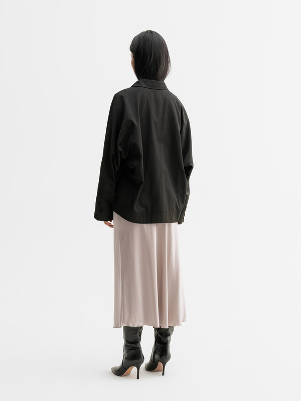 Back view of Ahlvar Gallery Kaia over shirt in Black