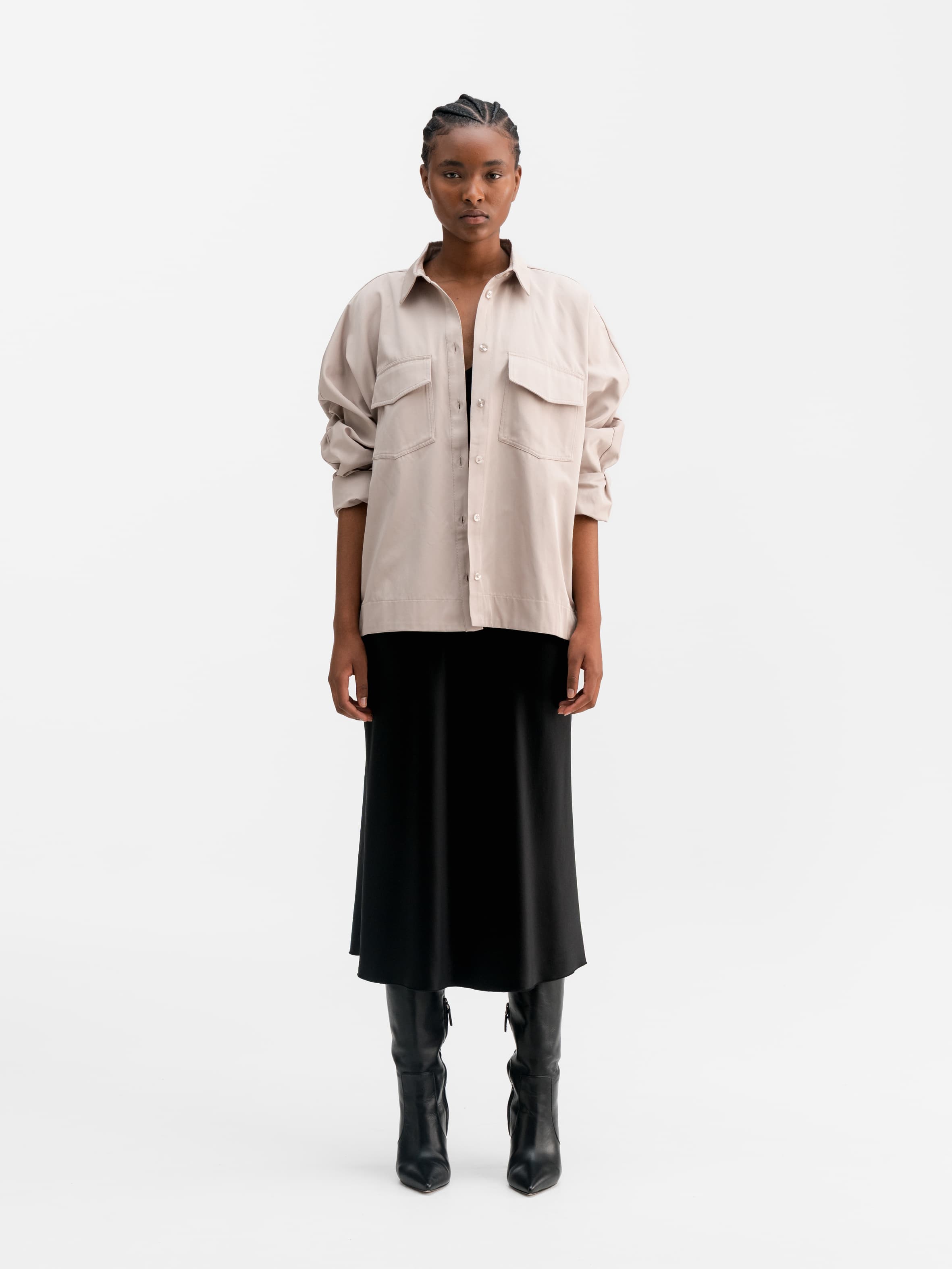 Kaia over shirt greige