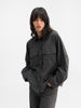 Kaia PU suede overshirt dark grey