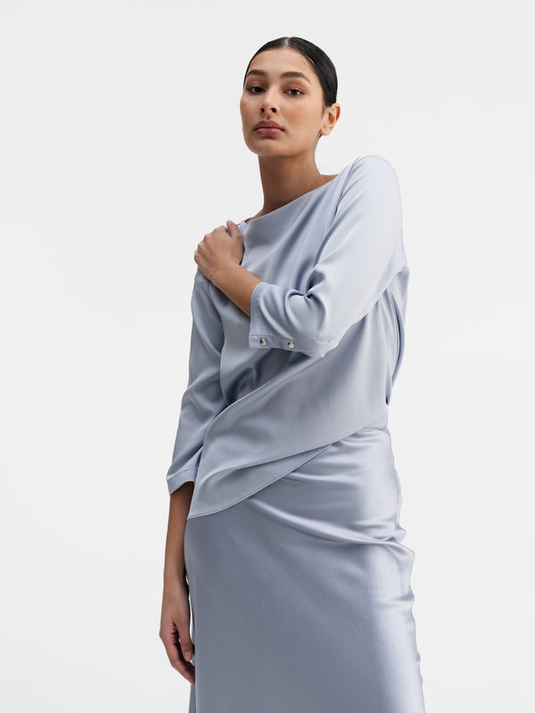 Kea silk blouse denim blue