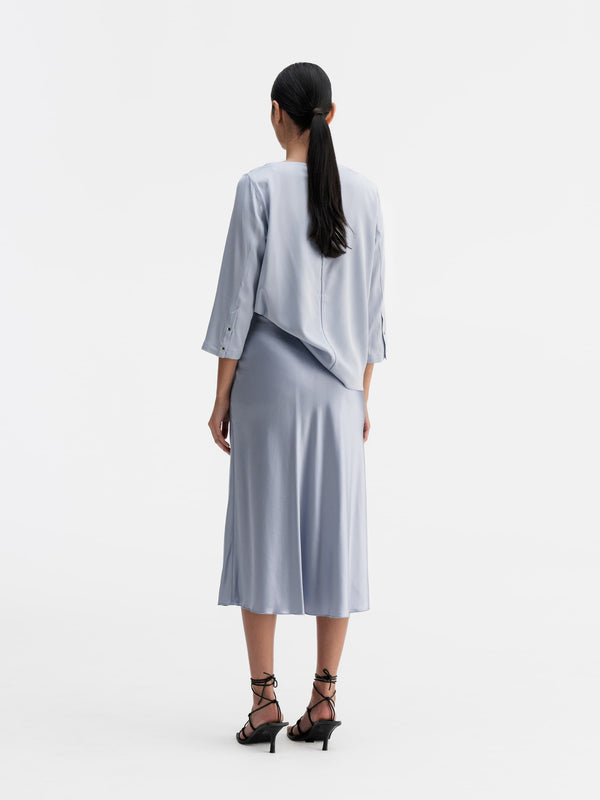 Kea silk blouse denim blue