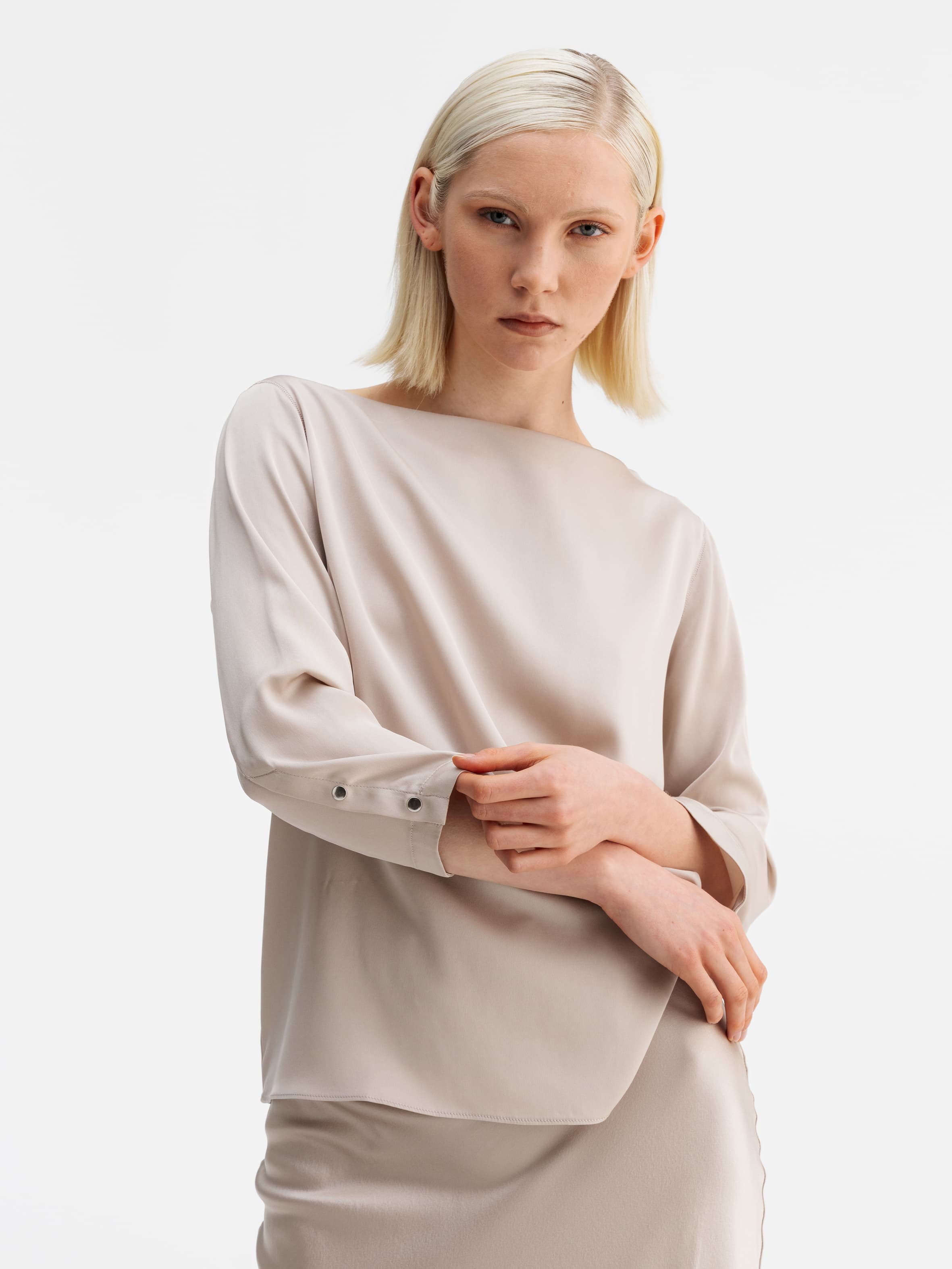 Kea silk blouse greige