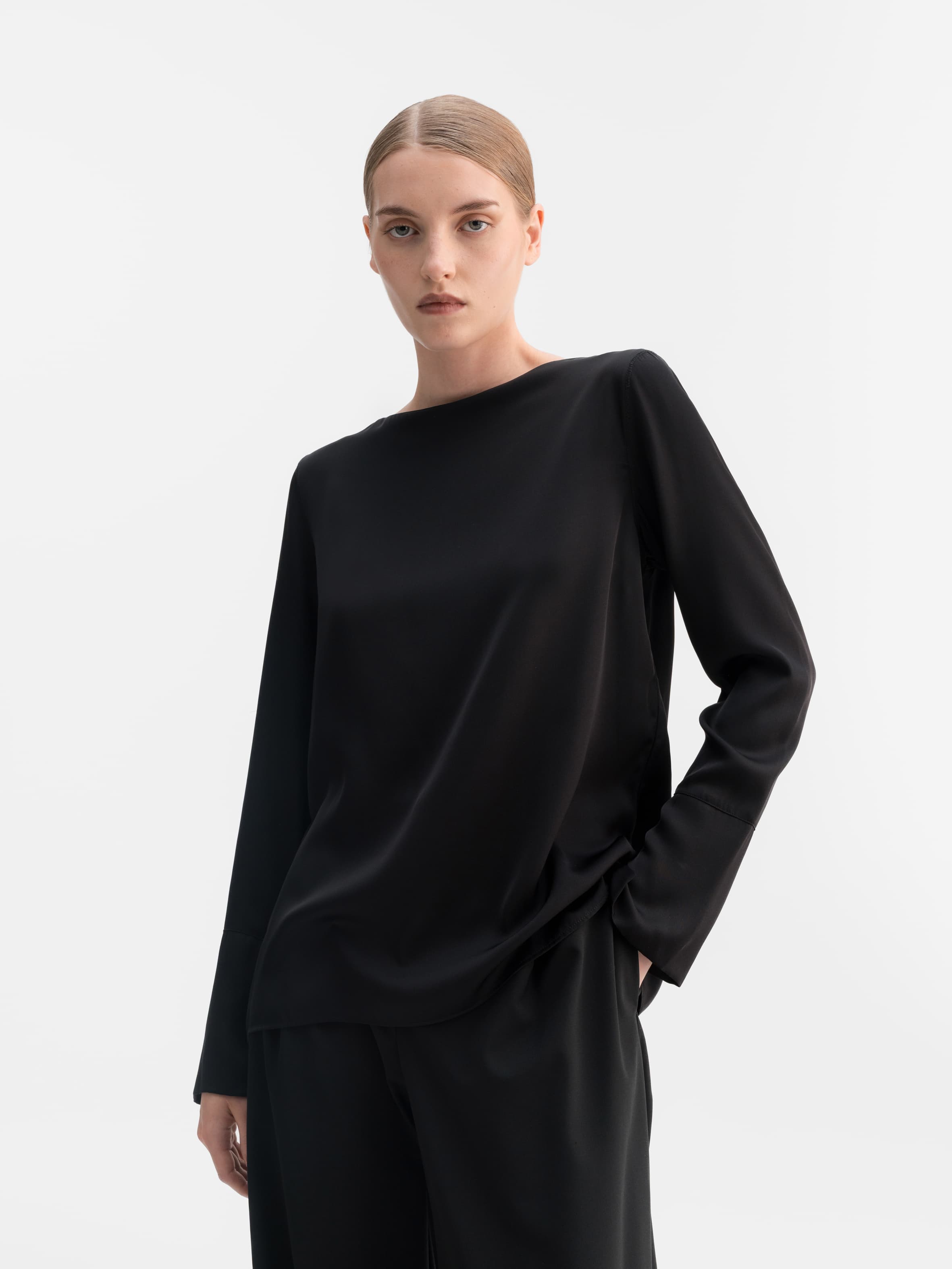 Kelly silk blouse black