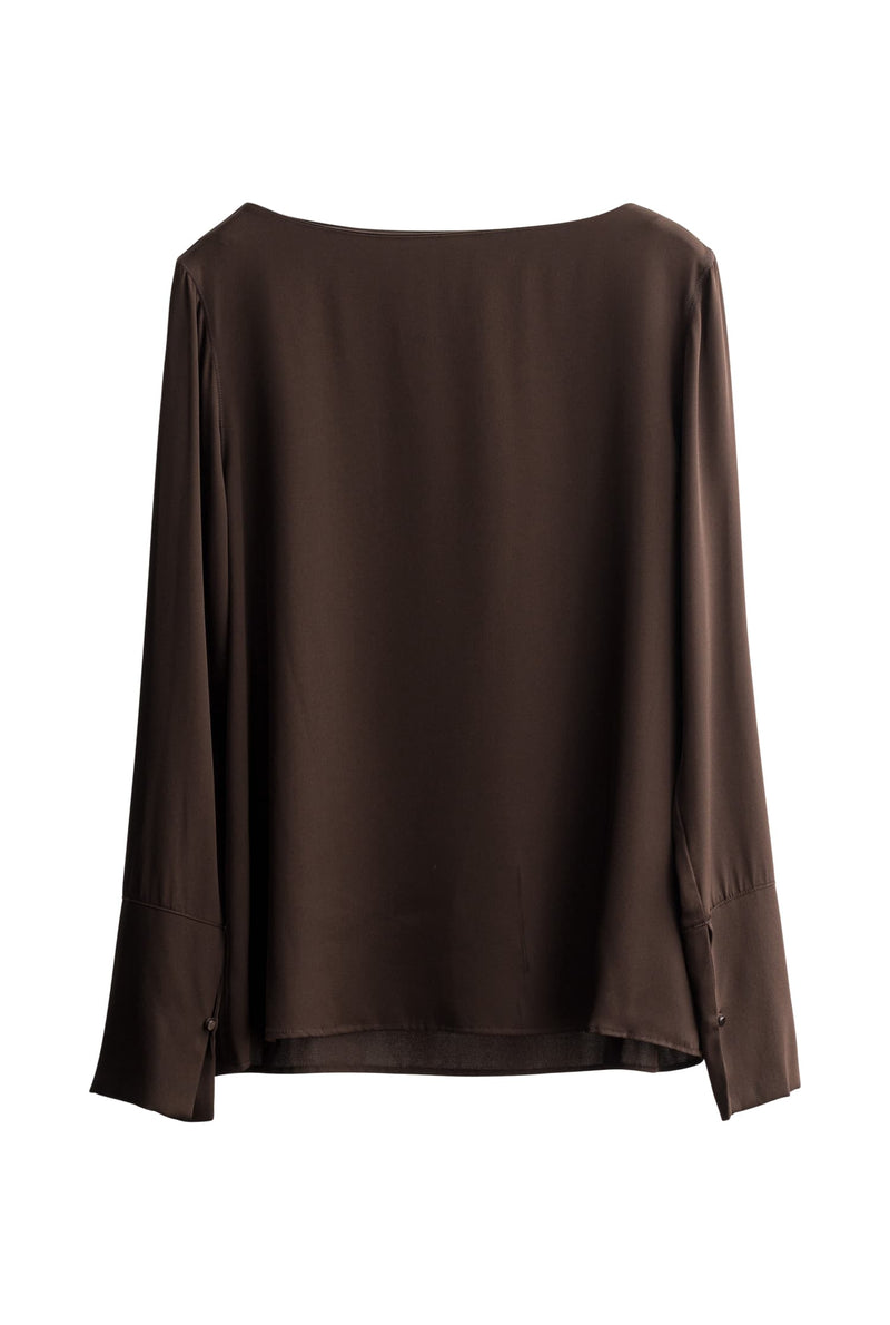 Kelly silk blouse dark brown