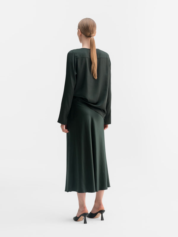 Kelly silk blouse deep forest