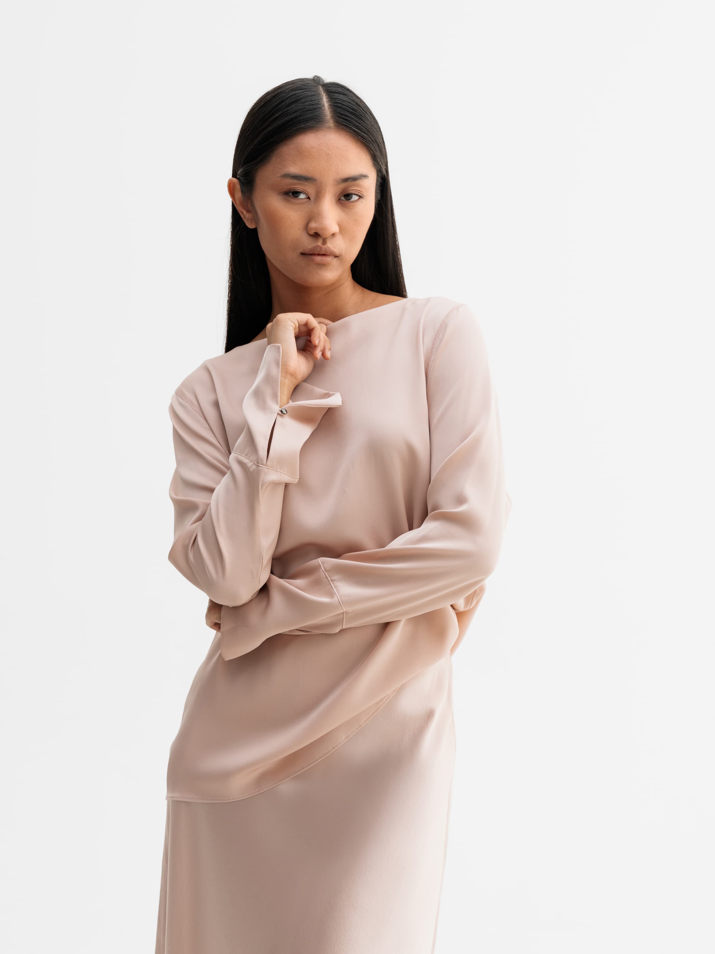 Kelly silk blouse dusty pink