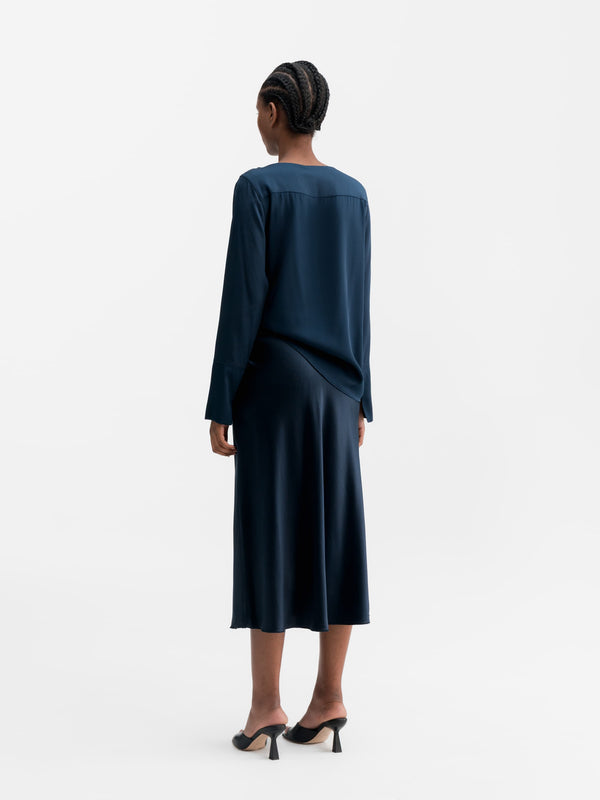 Kelly silk blouse midnight blue