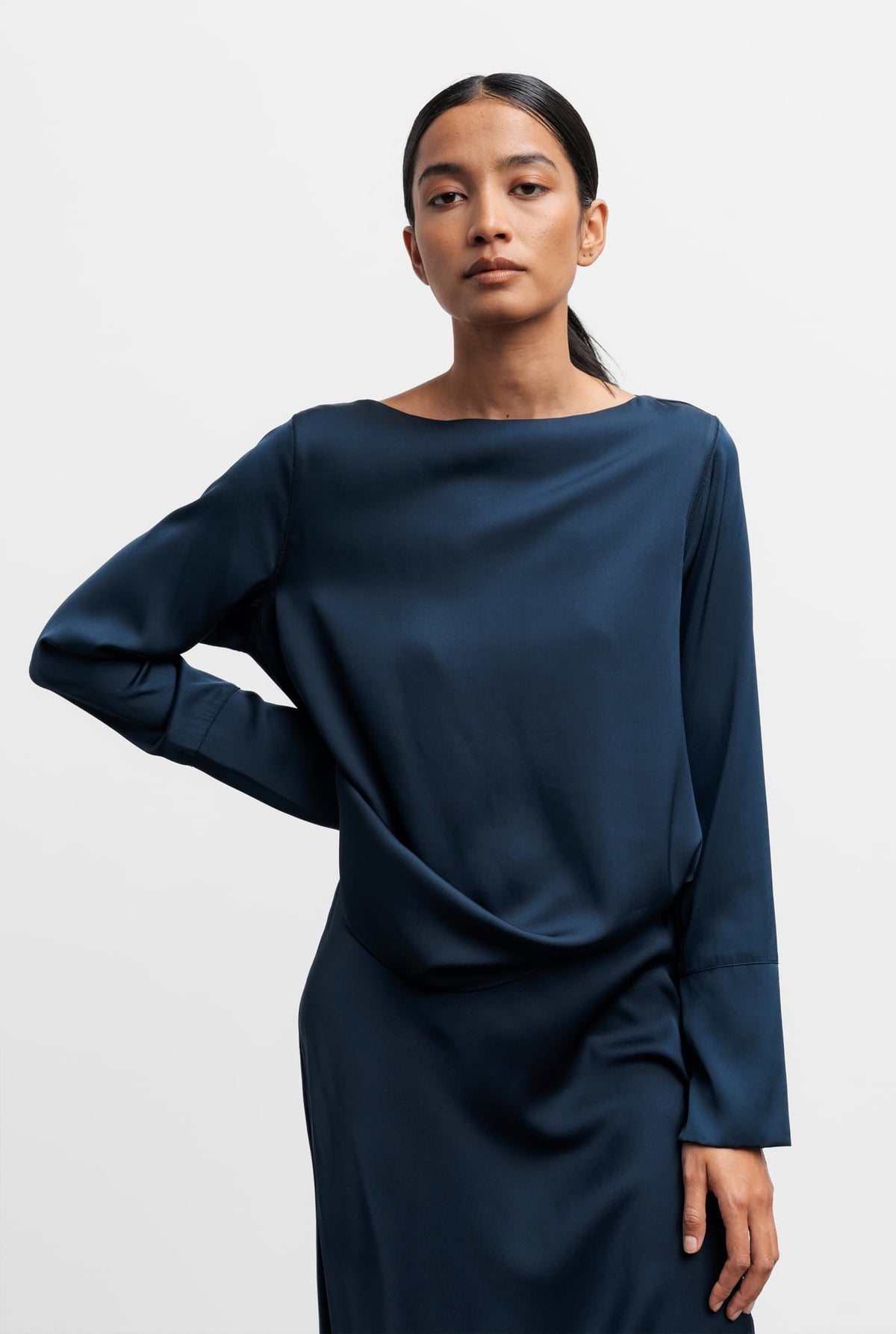 Kelly silk blouse midnight blue