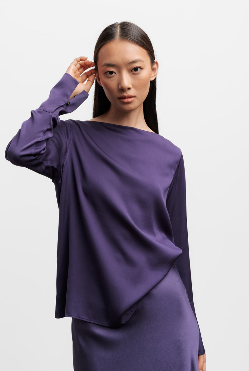 Kelly silk blouse plum