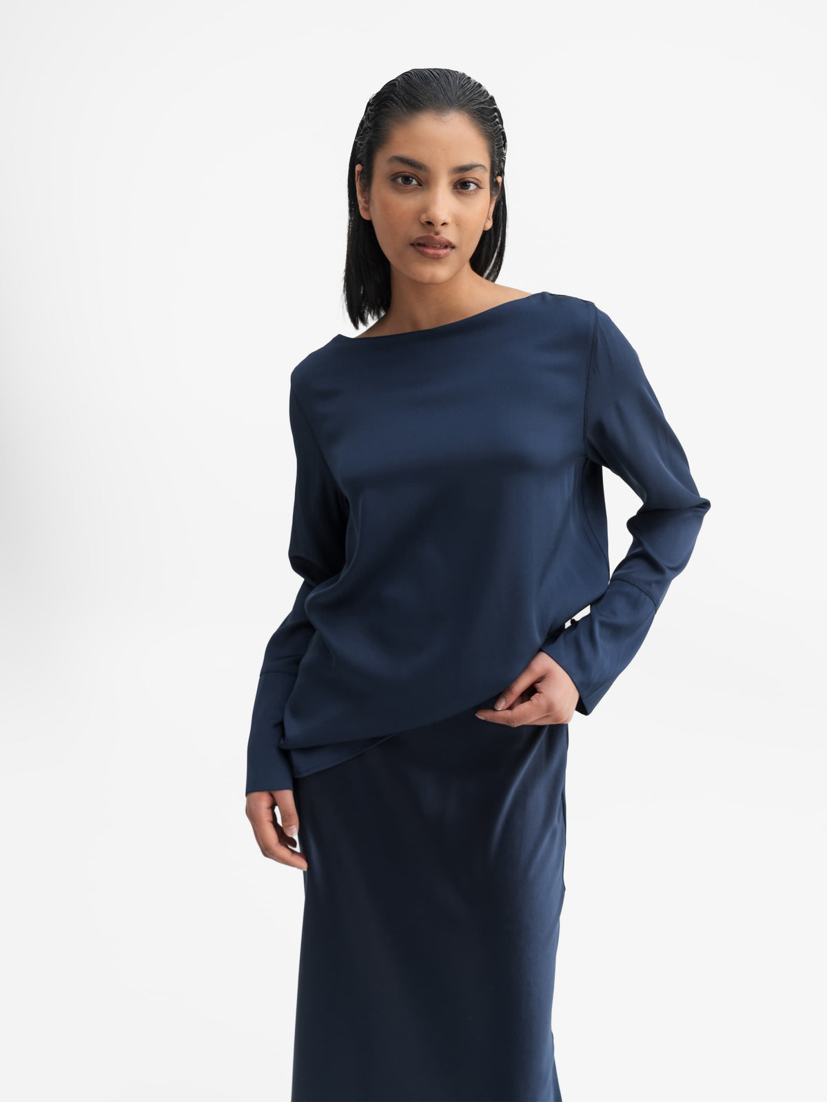 Kelly silk blouse midnight blue