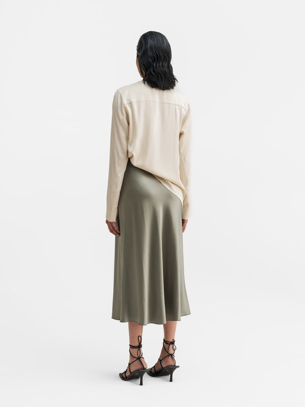Kelly v-neck silk blouse cream